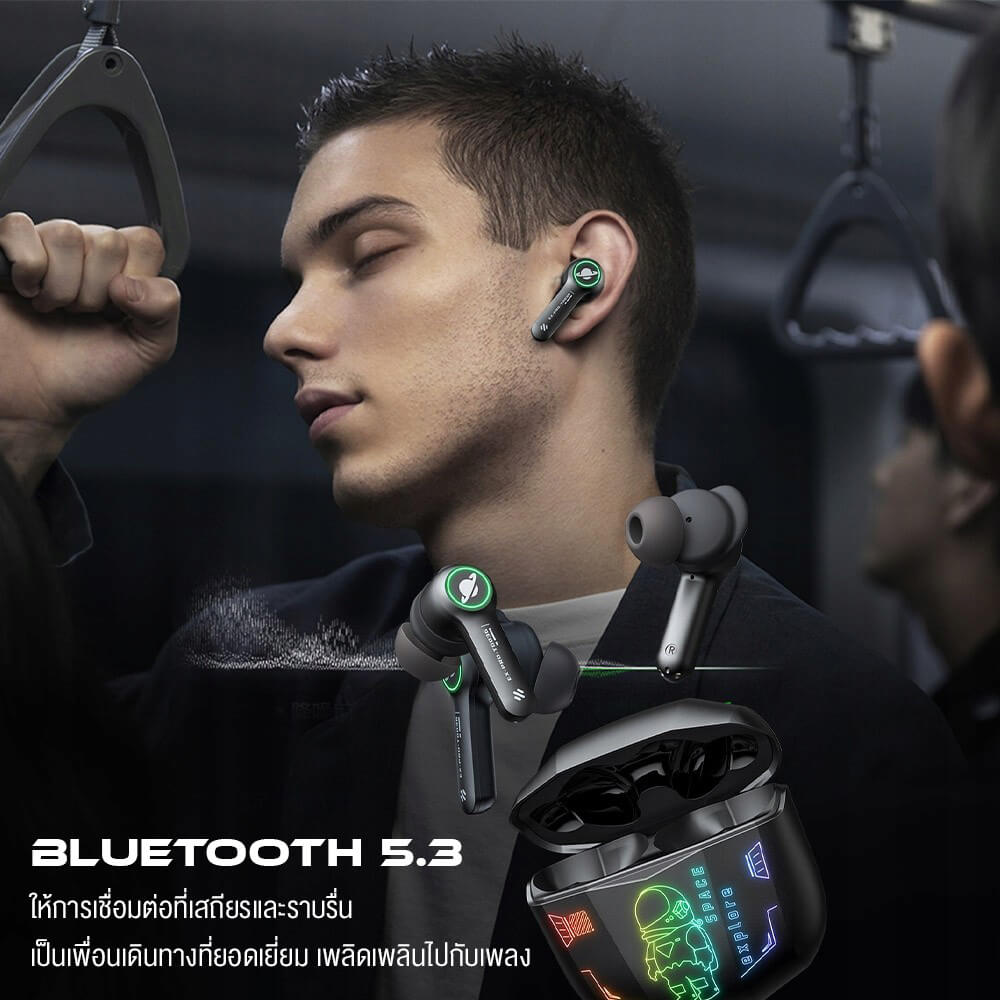 หูฟังเกมมิ่งไร้สาย Onikuma T36 มาพร้อมแสงไฟ RGB - อวกาศ